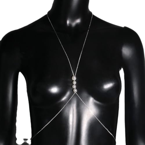 Rhinestone Back Chain Necklace for Women Bridal Wedding Sexy Rhinestone Backdrop Chain Waist Belly Chains Trendy Body Chains Jewelry - style: D-SilverB