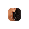 FOCALOOK 14K Gold Plated Lightweight Large Hoops| 2mm Thin Hoop Earrings for Women 30/40/50/70/100mm - color: 01.Silver, size: 70mm