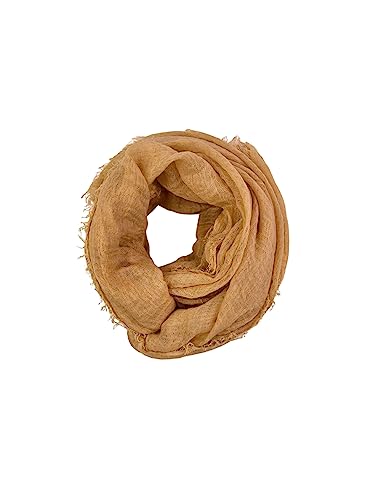 Humble Hilo Womens Woven Bohemian Style Gauze Scarf,Shawl, Head Wrap Fringed Edge Lightweight, Long Folds Small - color: Caramel