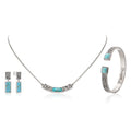 Montana West Wrangler Cuff Bracelet for Women Western Turquoise Adjustable Open Bangle Silver Plated Carved Floral Cowgirl Country Jewelry - color: 3pcs-Turquoise