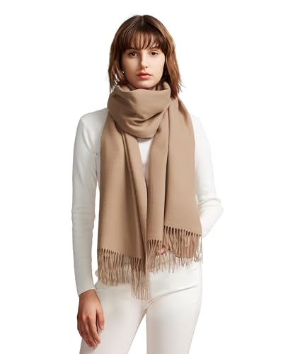 maamgic Women's Winter Scarf Soft Warm Scarf for Women Cozy Shawl Wraps for Women Lightweight Pashmina Style Wrap - color: Solid Camel/Tan