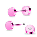ZDE Women Earrings Flat Back Dot Earrings Titanium Hypoallergenic Cartilage Non-Nickel Earrings Studs for Sensitive Ears Simple Classic 3mm/4mm/5mm/6mm Screw On Stud Earring - color: Pink, size: 6MM