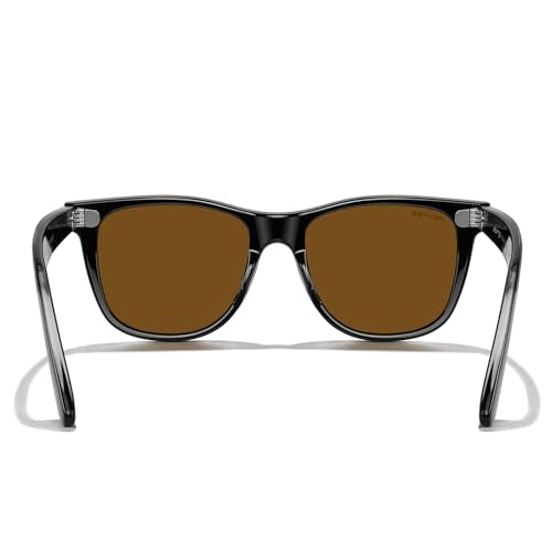 MERRY'S Classic Square Shape Polarized Sunglasses for Womens Mens Retro Designer UV400 Sun Glasses S6140 - color: Black&tra Frame/Brown Lens