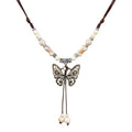 Boho Style Colorful Ceramic Bead Strand Necklace Adjustable Bohemian Jewelry Gift for Women, Fashion Clothing Matching Necklace - color: White
