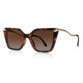 DrRelax Big Square Sunglasses Womens Retro Polarized Sun Glasses with Metal UV 400 Protection - color: Tortoise/ Gradient Brown