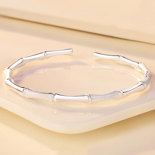 925 Sterling Silver Bracelets Open Adjustable Bangle Bracelet Teardrop Water Drop Cuff Bangles for Women - color: Pattern 6