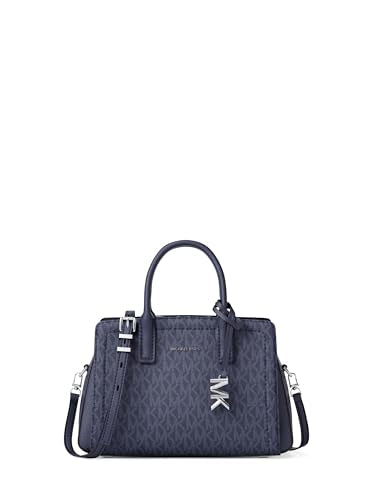 MICHAEL Michael Kors Laila Extra Small Crossbody - color: Silver-tone Hardware/Signature Coated Twill/Dress Blues