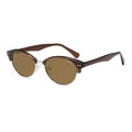 SOJOS Trendy Oval Polarized Sunglasses for Women Retro Cute Shades Sunnies SJ2687 - color: Brown Frame Brown Lens