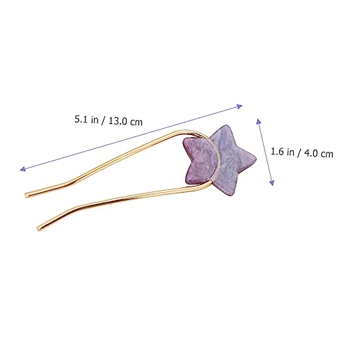 Mikinona 2Pcs Star Heart Hair Sticks for Women Stylish Hair Forks with Unique Design Smooth Surface for Gentle Grip for All Hair for Elegant Hairstyles