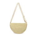 Straw Crossbody Bag for Women Summer Woven Beach Handbag Crescent Shoulder Purses with Adjustable Strap 2025 - color: Beige