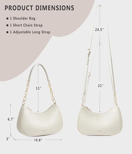 Anti-Theft Shoulder Bag for Women | RFID Crossbody Purse | Lightweight Crescent Hobo Handbag for Travel & Daily Use - color: A-beige