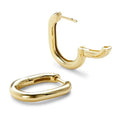 Ana Luisa Rectangle Hoop Earrings - Sterling Silver Base With 14K Gold & Silver Rhodium Plating - Chic, Dainty Mixed Metal Huggie Hoops - Hypoallergenic, Tarnish-Free, and Water-Resistant Hoops - color: Small-Gold