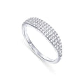 PAVOI 14K Gold Plated Slim Signet Ring with Sparkling Cubic Zirconia | Lightweight Dainty Statement Rings for Women | Everyday Jewelry - color: White Gold