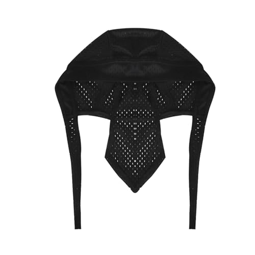 PURFUN Men Women Breathable Cycling Bandana Headscarf Adjustable Sweat Wicking Quick Dry Mesh Head Scarf Wrap Liner Skull Cap - color: Black