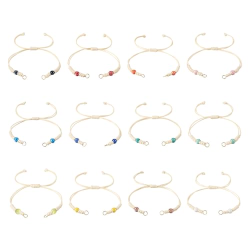 Adjustable Slider Bracelets Colorful Half Finished Bracelets Adjustable Beaded Bracelets DIY Friendship Bracelets for Women Jewelry Making Gifts Supplies - color: Milky White Colors