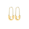 Aoedej Safety Pin Earrings for Women Men Stainless Steel Punk Paperclip Cartilage Hoop Earrings Industrial Tragus Helix Piercing Jewellery - color: Gold, size: 20mm