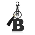 Oubaka Initial Monogram A-Z Keychain for Women, Cute Initial Letter Keychain with Tassel for Handbag Car Key Bag Keyring - color: Black-b