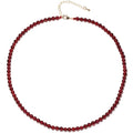 Simple Choker Necklace for Women Real Stone and Crystals Necklaces 4mm Beaded Choker Jewelry Meditation Gift for Women (16"+2") - style: Garnet