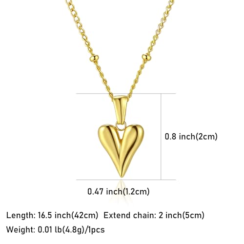 14K Gold Heart Necklace for Women Boho stainless steel waterproof Cute Dainty Love Pendant Necklaces for Women - color: Styie-8