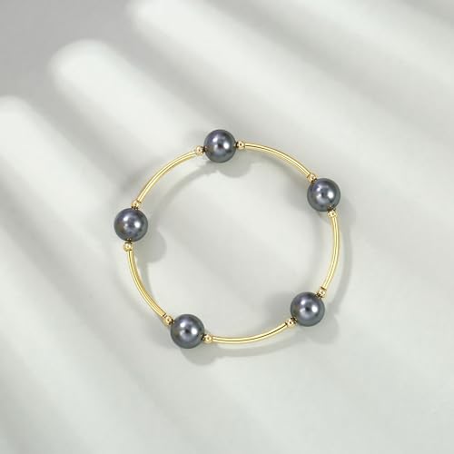 Elegance 11 designs 10mm Crystal White Pearl Blessing Bracelet - style: style-black