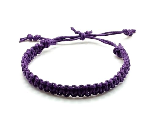 Hemp Bracelet Adjustable - color: Dark Purple