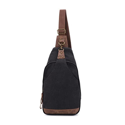 Glacier Canvas Concealed Carry Sling Bag Crossbody Backpack Purse for Men Women | Concealed Carry - color: Black