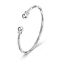 925 Sterling Silver Bracelets Open Adjustable Bangle Bracelet Teardrop Water Drop Cuff Bangles for Women - color: Pattern 3