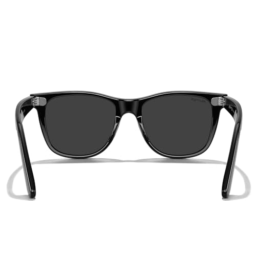 MERRY'S Classic Square Shape Polarized Sunglasses for Womens Mens Retro Designer UV400 Sun Glasses S6140 - color: Black Frame/Black Lens