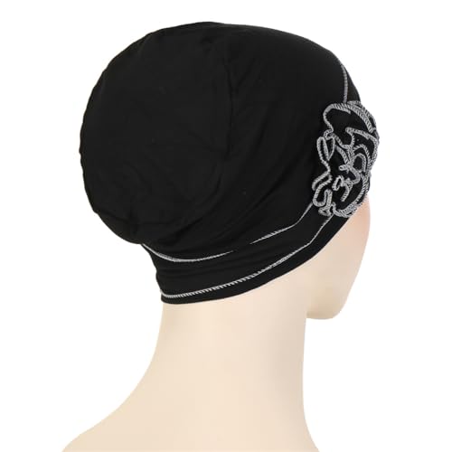 Headwrap Turbans for Women - Twist Soft Floral Solid Caps Pre Tied Chemo Beanies Headwear Hat for Cancer - color: Black Dark Gray