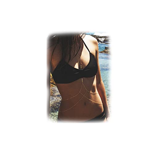 Gold Body Chain Necklace & Bikini Waist Bracelet for Women - style: Style D