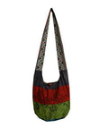 BTP! Thai Cotton Hippie Hobo Sling Crossbody Bag eco Friendly Shopping bag Paisley Print Large - color: Multicoloured