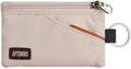RFID Blocking Travel Wallet with Adjustable Lanyard, Small Nylon Zipper Pouch and Badge Holder for ID, Credit Cards, Cash, Keys, Commuters (Almond White) - color: Almond White