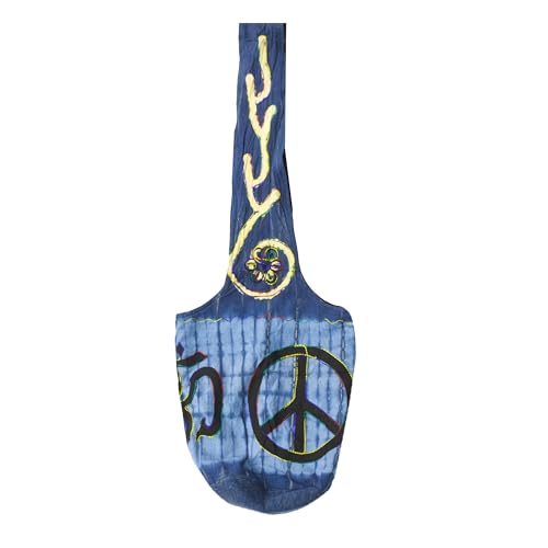 Mandala Crafts Hippie Bag, Large Boho Hobo Purse for Women, Crossbody Shoulder Sling Bags for Indie Style Bohemian Accessory - style: Navy Blue Om