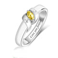 MissNaNa Mothers Ring With 1/2/3/4/5/6 Birthstones Personalized Engraved Name Rings for Women Stacking Birthstone Ring for Mom Grandma Daughter Wife Birthday Christmas Gift - color: 1 Stone