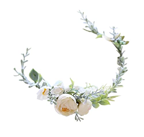 Flower Crown Greenery Boho Headband Festival Wedding Flower Girl Headpiece Wreath Photo Hair Prop Headpiece