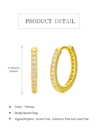 14K Gold Hoop Earrings for Women Hypoallergenic Lightweight Gold Huggie Hoop Earring Jewelry Gift - style: B-20mm
