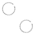 Forbidden Body Jewelry Nose Rings Set Surgical Steel Braided Hoops for Pierced and Fake Nose and Cartilage Piercings 14G-20G - style: 18g 8mm Silver Tone (2pcs)