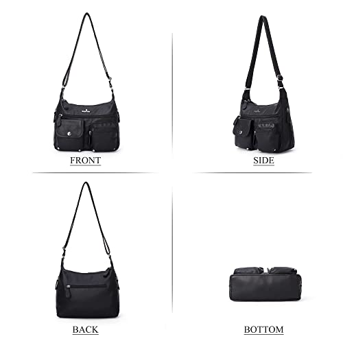 Angel Kiss Crossbody Bags for Women, Ladies Shoulder Handbags and Purses Medium Faux Leather Pocketbooks | Ladies - color: 24-black