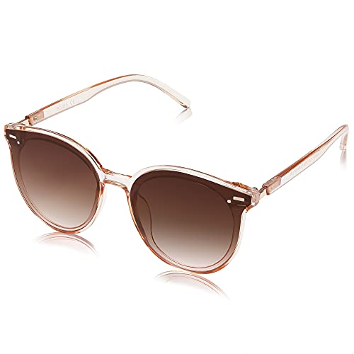 SOJOS Sunglasses Womens Trendy 2025 Classic Round Retro Vintage Shades Large Frame Sunnies SJ2067 - color: Brown