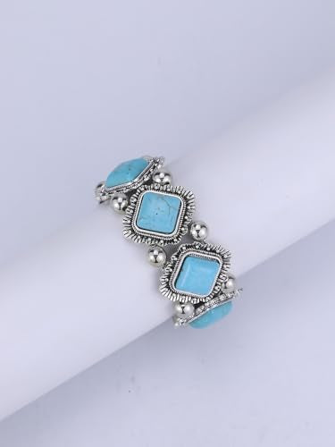 Western Bracelets for Women Vintage Chunky Turquoise Cuff Bracelet Turquoise Country Bracelets Adjustable Boho Cuff Bracelet Western Country Costume Jewelry Accessories - style: Style7