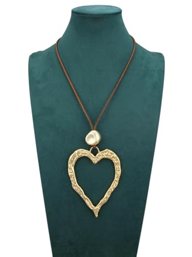 Chunky Necklace for Women Boho Pendant Necklace Statement Western Choker Necklaces for Women Vintage Bohemian Jewelry - style: Boho Heart Necklace