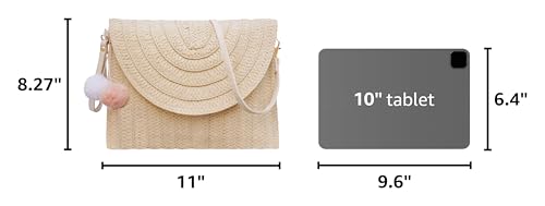 Dailyacc Straw Shoulder Bag For Women Woven Purse Beach Envelope Clutch Straws Wallet | Straw - color: Beige White