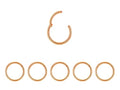 5Pcs 16G 18G Surgical Steel Nose Rings Hoop Tragus Septum Cartilage Hoop Earrings For Women Men Body Piercing Jewelry Kit Bar Length 6mm/8mm/10mm/12mm/14mm - style: 5Pcs -18G - Rose Gold - 10mm