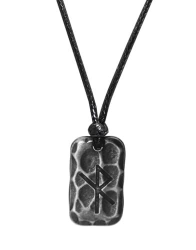 Ankiyabe Stainless Steel Norse Viking Rune Pendant with Adjustable Braided Rope Good Luck/Love/Strenght/Health Viking Symbol Necklace for Men Women - color: SAFE TRAVELS
