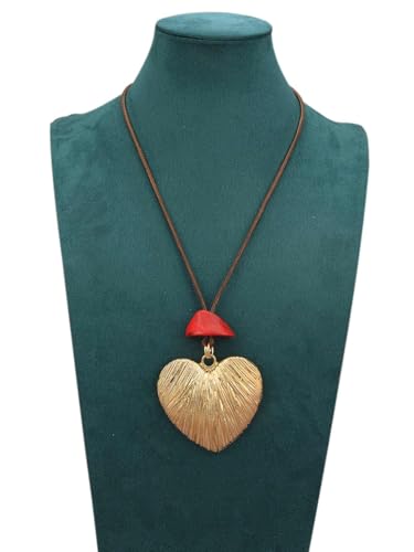 JAOYU Boho Necklace for Women Large Pendant Necklace Boho Long Choker Leather Gold Necklace Vintage Earthy Jewelry Trendy - style: Hippie Choker Necklaces