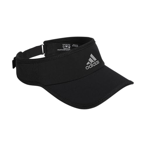adidas Women's Superlite Visor – Lightweight Moisture-Wicking Running Tennis Hat - color: Black/Silver Reflective/3