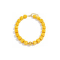 Mchic Colorful Beaded Choker Necklace for Women: Boho Large Square Acrylic Beaded Necklace Stainless Steel Adjustable Surfer Beach Strand Necklaces Summer Handmade Jewelry Gift for Women - color: Yellow1