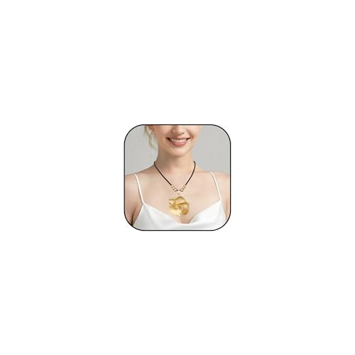 JAOYU Bohemian Necklaces for Women Leather Necklace Wood Pendant Choker Long Brown Necklace Chunky Circle Boho Hippie Jewelry - style: Bohemian Chokers
