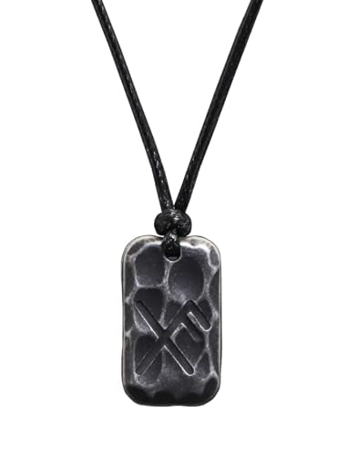 Ankiyabe Stainless Steel Norse Viking Rune Pendant with Adjustable Braided Rope Good Luck/Love/Strenght/Health Viking Symbol Necklace for Men Women - color: GOOD LUCK