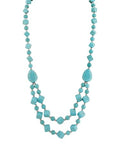 MINACHI Boho Created Turquoise Bead Long Strand Necklace, Bohemian Statement Jewelry Gift for Women - color: S01A